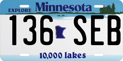 MN license plate 136SEB