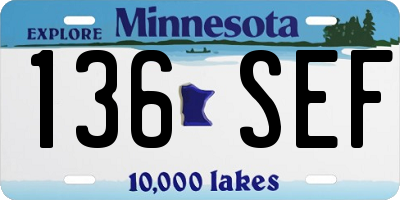 MN license plate 136SEF