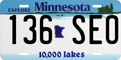 MN license plate 136SEO