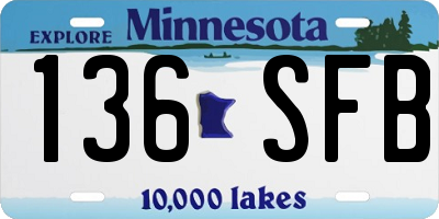 MN license plate 136SFB