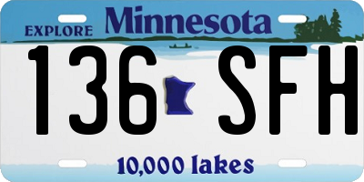 MN license plate 136SFH