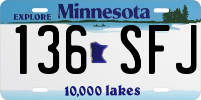 MN license plate 136SFJ