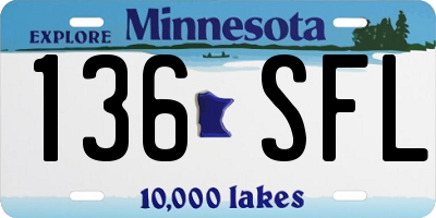 MN license plate 136SFL