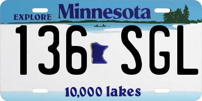 MN license plate 136SGL