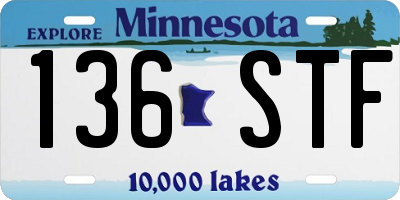 MN license plate 136STF