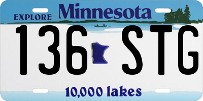 MN license plate 136STG
