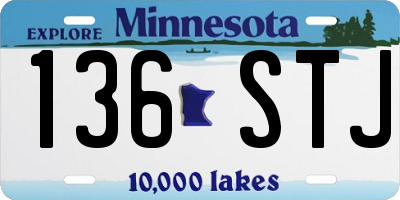 MN license plate 136STJ