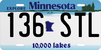 MN license plate 136STL