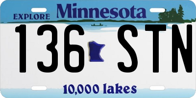 MN license plate 136STN