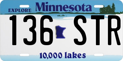 MN license plate 136STR