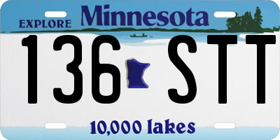 MN license plate 136STT