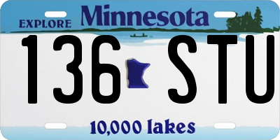 MN license plate 136STU