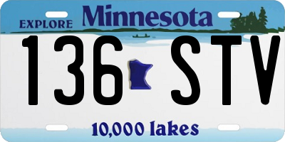 MN license plate 136STV