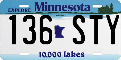 MN license plate 136STY