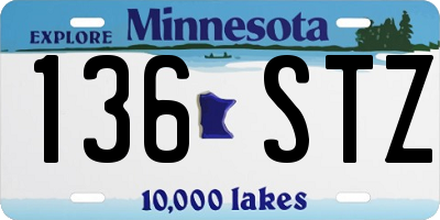 MN license plate 136STZ