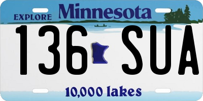 MN license plate 136SUA