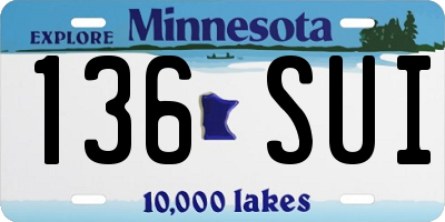 MN license plate 136SUI
