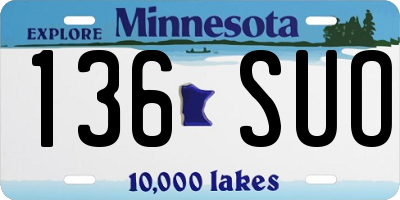 MN license plate 136SUO