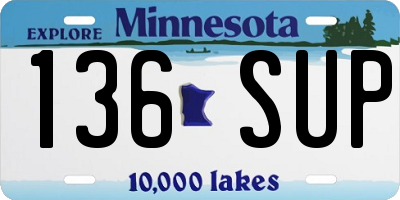 MN license plate 136SUP