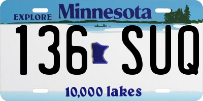 MN license plate 136SUQ