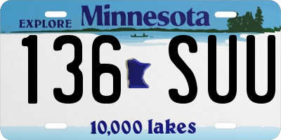 MN license plate 136SUU