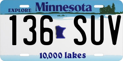 MN license plate 136SUV