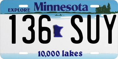 MN license plate 136SUY
