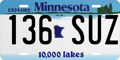 MN license plate 136SUZ