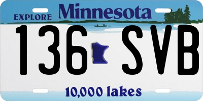 MN license plate 136SVB