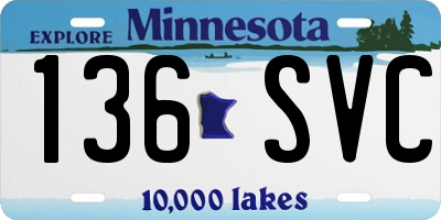MN license plate 136SVC