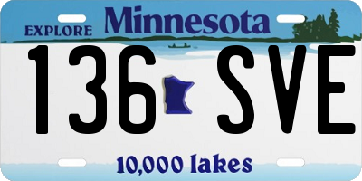 MN license plate 136SVE