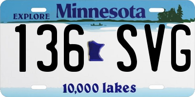 MN license plate 136SVG