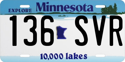 MN license plate 136SVR