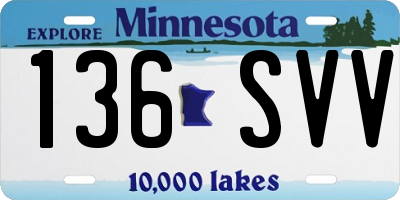 MN license plate 136SVV