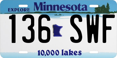 MN license plate 136SWF