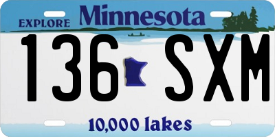 MN license plate 136SXM