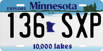 MN license plate 136SXP