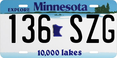 MN license plate 136SZG