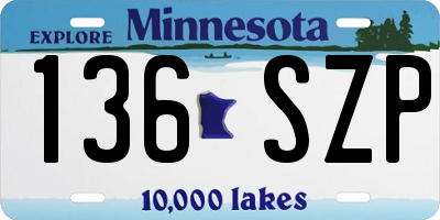 MN license plate 136SZP