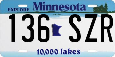 MN license plate 136SZR