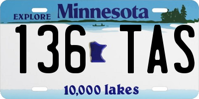 MN license plate 136TAS