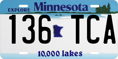 MN license plate 136TCA