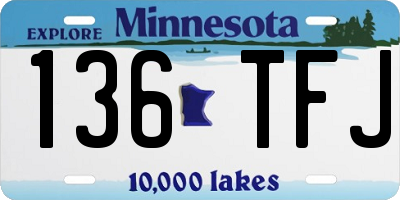 MN license plate 136TFJ