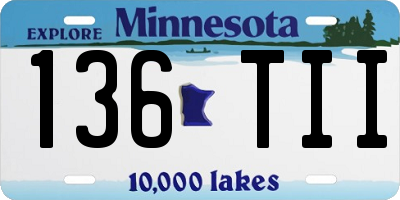 MN license plate 136TII