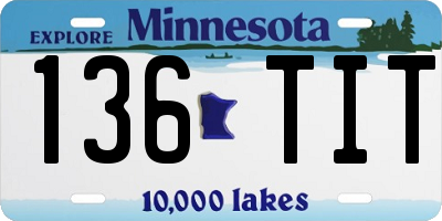 MN license plate 136TIT