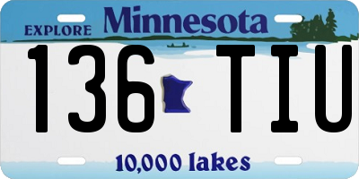 MN license plate 136TIU