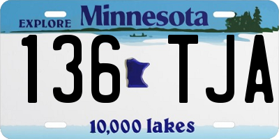 MN license plate 136TJA