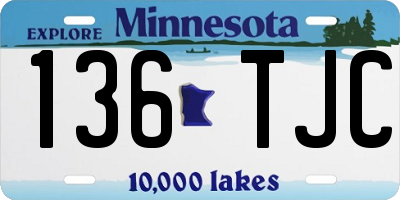 MN license plate 136TJC