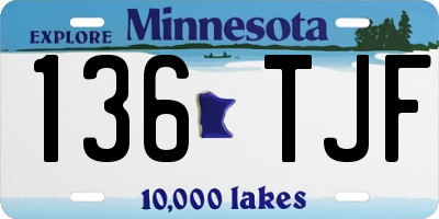 MN license plate 136TJF