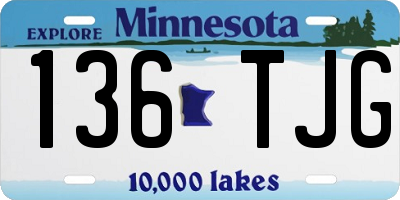 MN license plate 136TJG